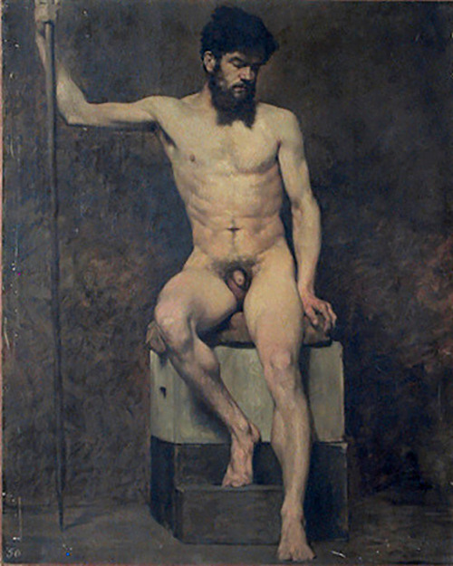 antonio-m:  “Academic male nude”, by Théobald Chartran (1849–1907).