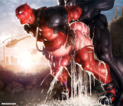 rokudenashi666: DEADPOOL vs VENOM EXTREME CREAMPIE. 