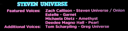 gemfuck:  voice acting credits for steven universe i caught during