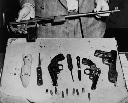 splattergut:  Boys arsenal at Bathgate Ave Police Station, 1949
