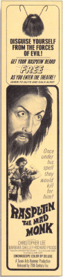 Ad for Rasputin The Mad Monk, from Hammer Horror magazine, No