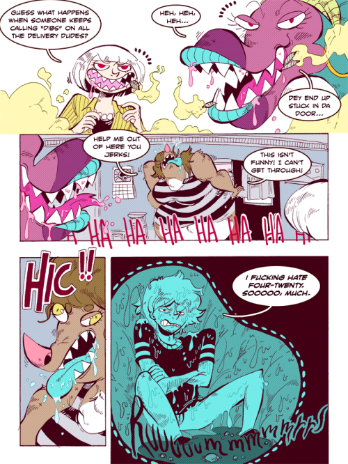 feistydelights:  So a comic idea that I had originally planned for 4/20 last month is getting released today on 5/20 hahahaha. The whole “weed = munchies” gag for a vore-themed blog seemed just too good to pass up. I was trying to go for