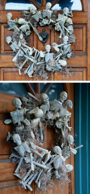 halloweencrafts:  DIY Skeleton Wreath Tutorial from the Etsy