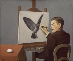 magictransistor:  RenÃ© Magritte. La Clairvoyance. 1936. 