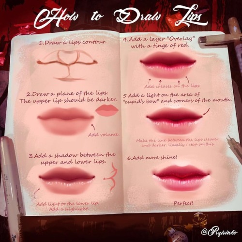 prywinko: How to draw lips!Do you want more tutorials?  Support me on Patreon 