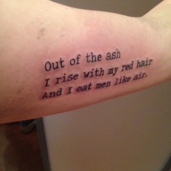 sylviaplathink:  equilibrious:  baby’s first tat  –From “Lady