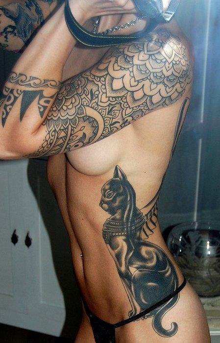 black cat #nsfw #Hotchickswithtattoos