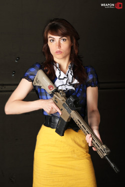 weaponoutfitters:  The former art intern dropped by to get her