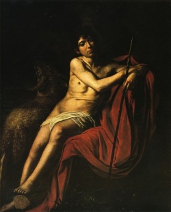 artist-caravaggio: John the Baptist, 1610, Caravaggio Medium: