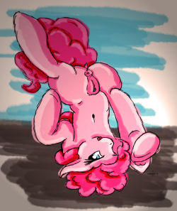 Pink Pony Kitty playing with her pink… legs. Another one
