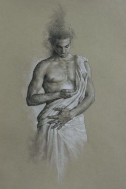 Giorgio Dante: De ventre [fusaggine and chalk on paper], 2013.
