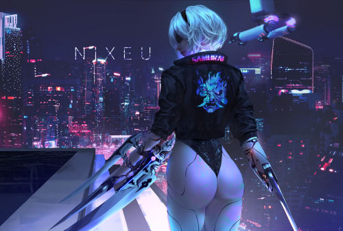 onodera-kosaki:    NieR x Cyberpunk 2077 by Nixeu | Pixiv※Permission