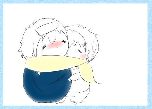 child-of-melancholy:  Clear’s remedy for fevers: fluffy scarves and lots of cuddles 