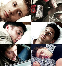 spncapsdaily: winnerwinnerchickndinner requested: Dean + Sleepy/Just