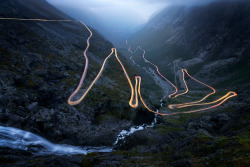 sixpenceee:  Trollstigen is a serpentine mountain road in Rauma