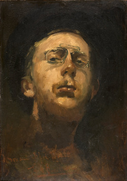 whoaart:  George Hendrik Breitner, “Self Portrait with Pince-nez”.