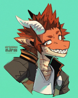 murkbone:  commission for kossehyena on twitter ! dragon kirishima!!