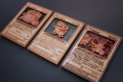 retrogamingblog: Wood-carved Pokemon Cards made by Pigminted