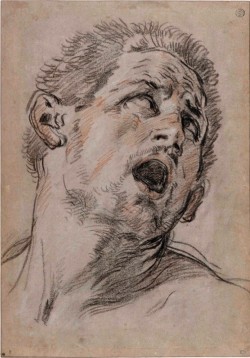 Guido Reni, Head of a Man Screaming, 1642