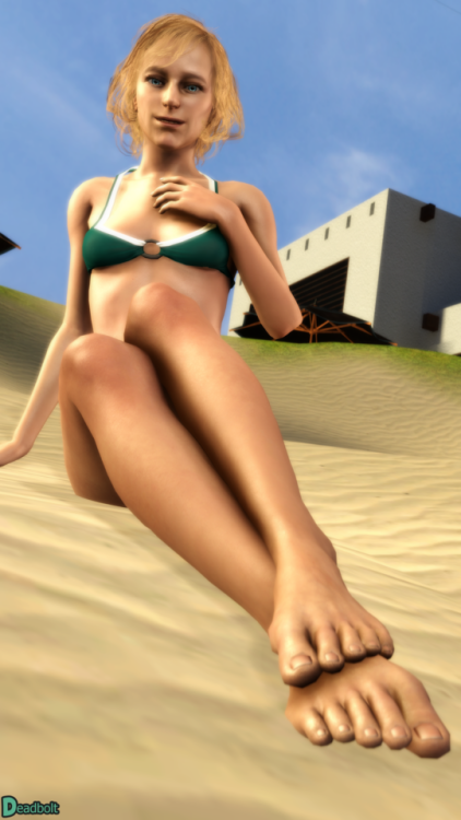 Paz at the Beach House relaxing by the coast.Note: I don’t utilize Paz very much. Figured that having her feet be part of the scene would also be nice. Feet are honestly quite nice… as long as they’re clean. If ya don’t like feet? Blame Yobo