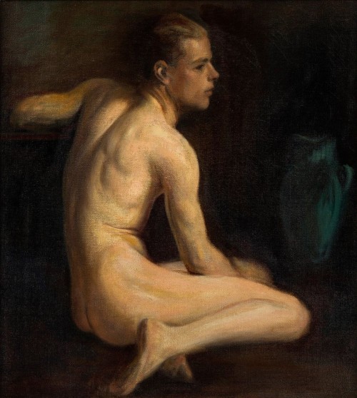 beyond-the-pale:   English School, Male Nude with a Vase, c.