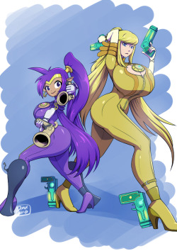 grimphantom2:  dragonmanx:  Commission - Shantae and Samusnetta