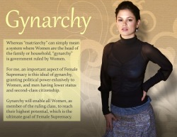 gynarchy-slave:  THE FUTURE IS FEMALE  Vote for the Gynarchy