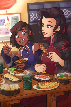 nikoniko808:my piece for the @korrasamifanzine :) dinner date!