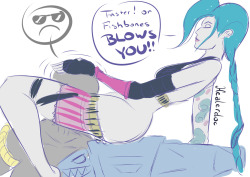 amplexusfactory:  Jinx forcing anons to give her a good licking