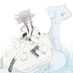 alternative-pokemon-art:  Artist A trainer riding his/her Lapras