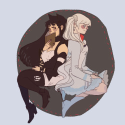 alittlemindhere:  Weiss and Blake for bubblegum-turds‘s commission Thank