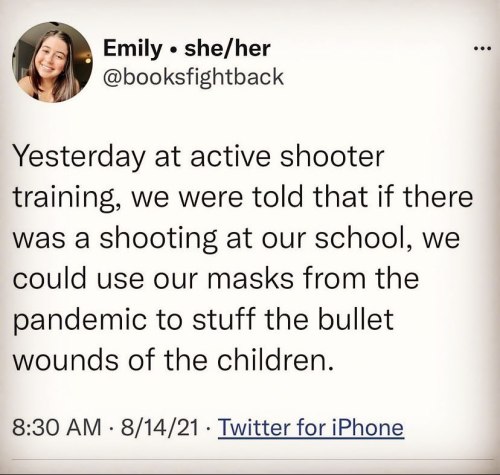 Welcome back to school!  Masks and gun violence. Lovely.  USA