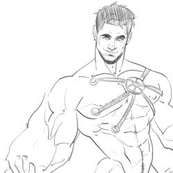 dizdoodz:  Firestorm! #sketch #nsfwart #nsfw #muscle #robbieamell