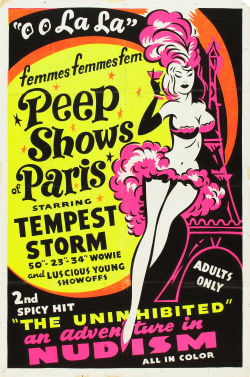 pinupgirlsart: Vintage 1954 combo movie poster for: “Peep