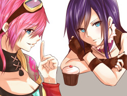 league-of-legends-sexy-girls:  Caitlyn and Vi 