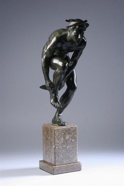 hadrian6: Mercury Tying His Sandal. Ludwig Cauer. German 1866-1947.