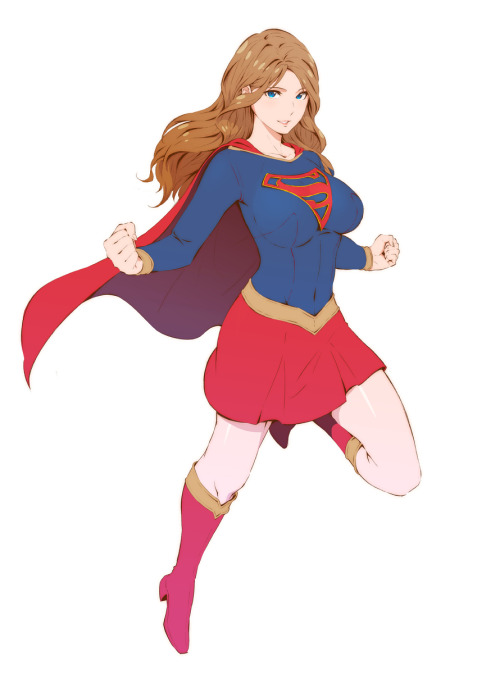 definitely-not-baka-dot-exe: Supergirl and Power Girl by ころころ