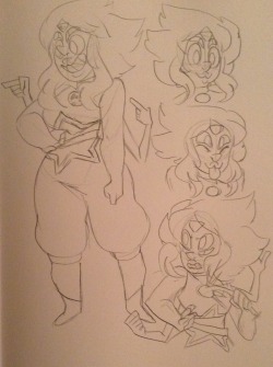 flaaan:  sketch concepts for Amethyst’s and Peridot’s fan-fusion: