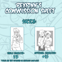 rexpinn:  thanks to Dem0, my commissions are finally open yay! I’m