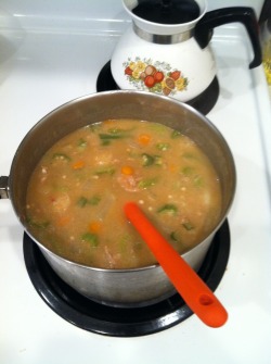 Shrimp and andouille sausage gumbo for dinner! It actually tastes