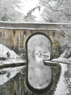 lensblr-network:  Canal Bridge in the snow, Brewood, Staffordshire,