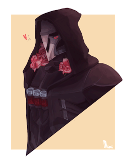 miimiis-art:   we all know reaper has a thing for pink flowers
