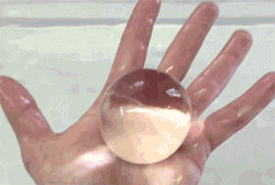 werewarg:  onlylolgifs:  Polymer balls that are invisible in