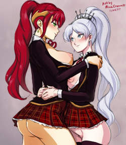 Daily Sketch -   Pyrrha and Weiss (RWBY)Commission meSupport