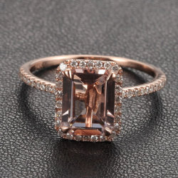 ringscollection:  Morganite with Diamonds Engagement Ring in