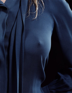 nlscentofawoman: Midnight blue, I love it, and that erected nipple