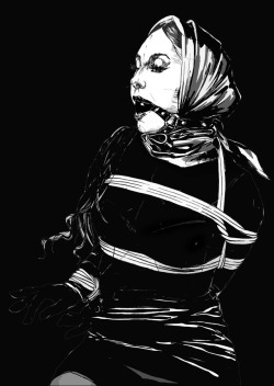 bdsmart:  Lady in Deep Black Silk. Fast Sketch. SOLVE et COAGULA.