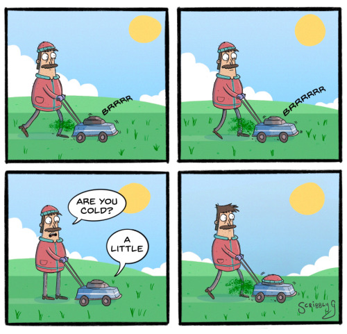 scribblyg:  Mowing the Lawn