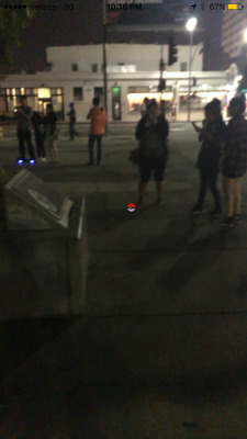 Look at all these nerds in Little Tokyo trying to catch Pokemon! 
