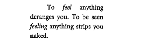 salemwitchtrials: Red Doc>, Anne Carson [ID: To feel anything